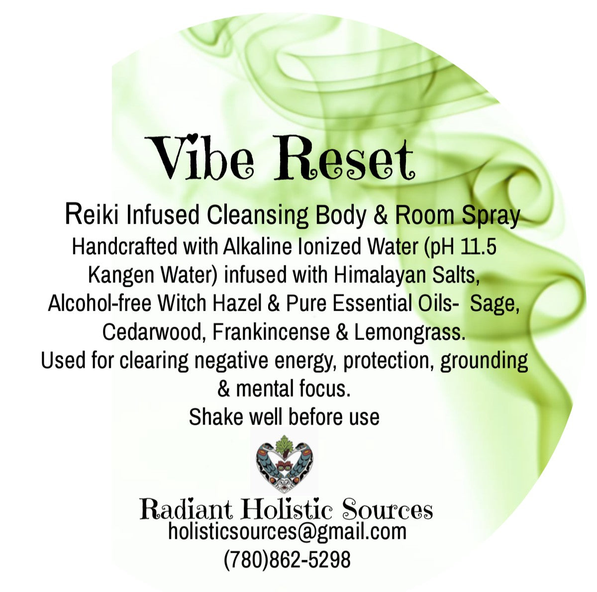 Set of 2 Reiki Infused Body & Room Sprays-4oz Vibe Reset / Zen Balance