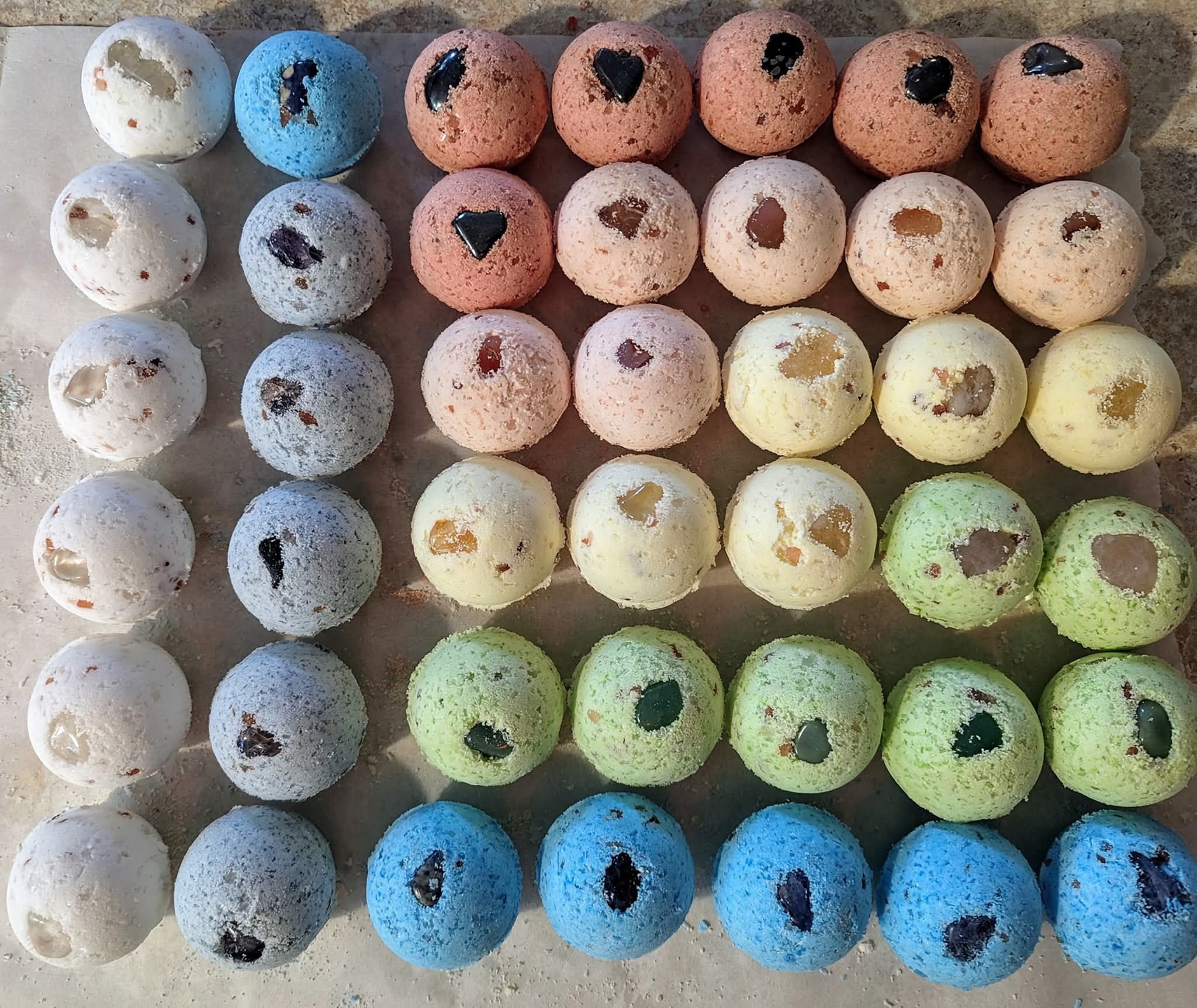 Vibrational Bombs (7 Chakra Crystal Bath Bombs)