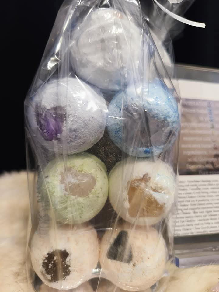Vibrational Bombs (7 Chakra Crystal Bath Bombs)